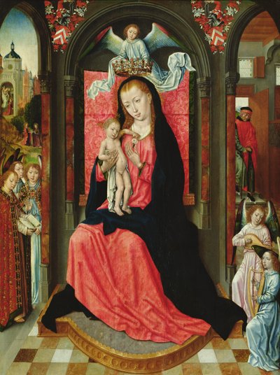 Madonna Enthroned Surrounded by Angels by Master of the Legend of St. Ursula